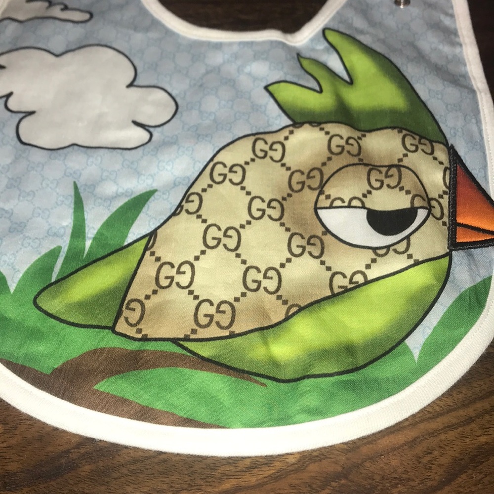 Authentic used Gucci baby boy bib